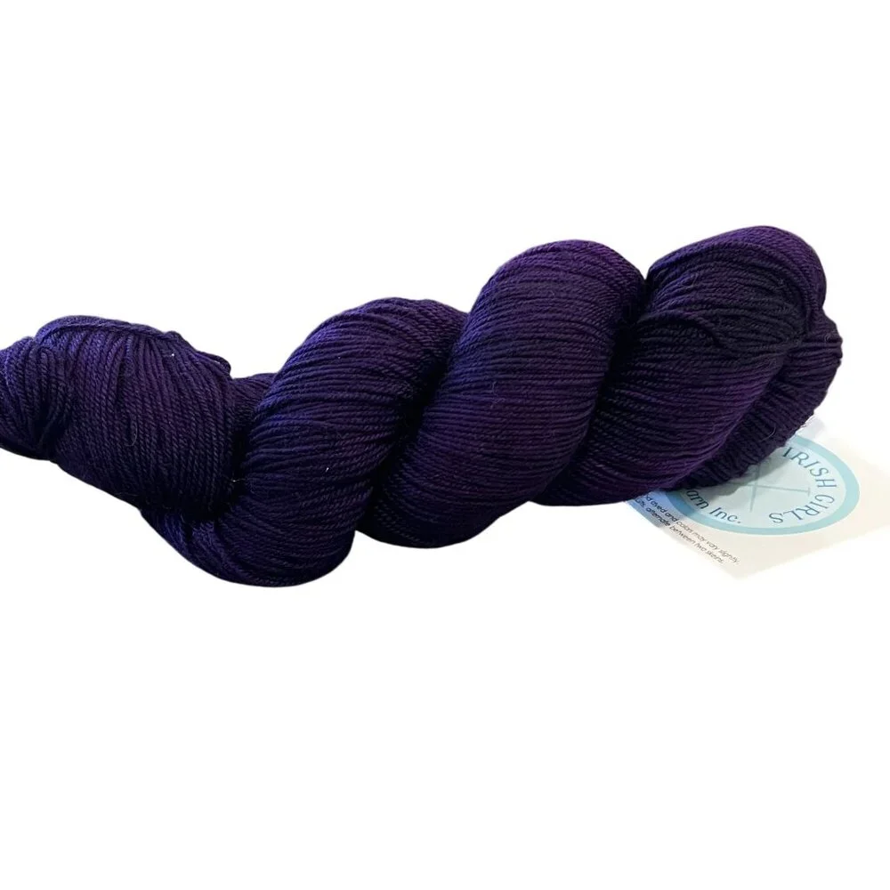 Three Irish Girls Adorn Luxe Yarn 85% Merino 15% Nylon 430 Yards Purple Hand Dye - Picture 1 of 4